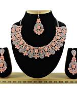 Orange designer function wear ad necklace set