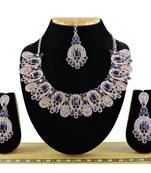 Blue designer function wear ad necklace set