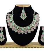 Green designer function wear ad necklace set