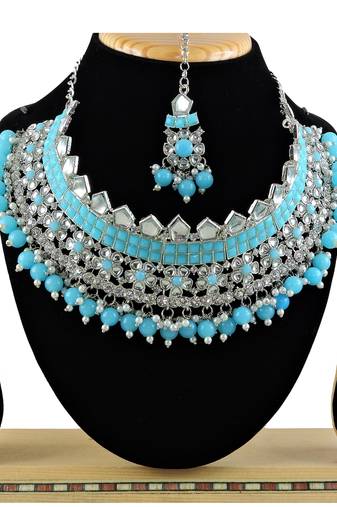 Turquoise designer function wear ad necklace set