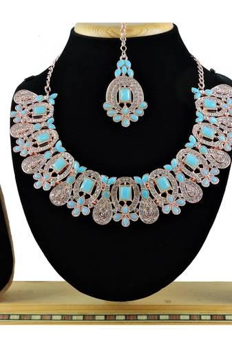 Turquoise designer function wear ad necklace set