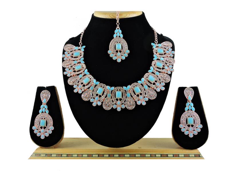 Turquoise designer function wear ad necklace set