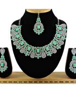 Green designer function wear ad necklace set