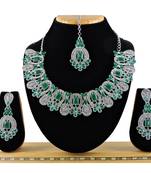 Green designer function wear ad necklace set