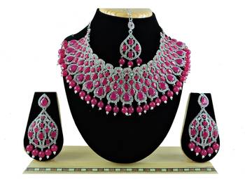 Red designer function wear ad necklace set 1