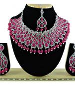 Red designer function wear ad necklace set
