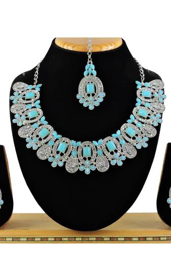 Turquoise designer function wear ad necklace set