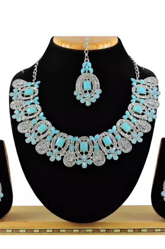 Turquoise designer function wear ad necklace set