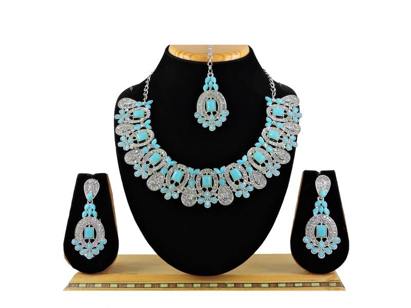 Turquoise designer function wear ad necklace set