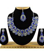 Blue designer function wear ad necklace set