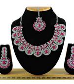 Red designer function wear ad necklace set