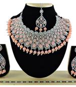 Orange designer function wear ad necklace set
