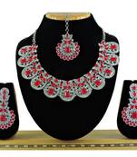 Red designer function wear ad necklace set