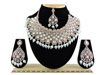 Multicolor designer function wear ad necklace set 1