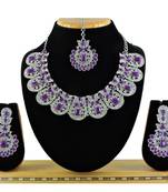 Purple designer function wear ad necklace set