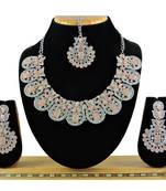 Orange designer function wear ad necklace set