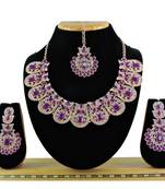 Purple designer function wear ad necklace set