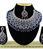 Blue designer function wear ad necklace set