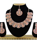 Orange designer function wear ad necklace set