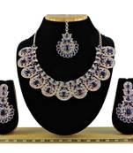 Blue designer function wear ad necklace set