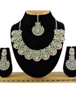 Green designer function wear ad necklace set