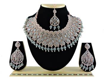 Grey designer function wear ad necklace set 1