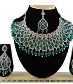 Green designer function wear ad necklace set