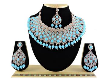 Turquoise designer function wear ad necklace set 1