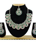 Green designer function wear ad necklace set