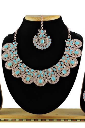 Turquoise designer function wear ad necklace set
