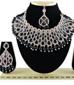 Black designer function wear ad necklace set