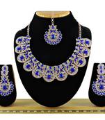 Blue designer function wear ad necklace set