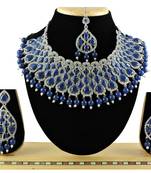Blue designer function wear ad necklace set