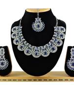 Blue designer function wear ad necklace set