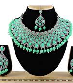 Green designer function wear ad necklace set