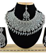 Grey designer function wear ad necklace set