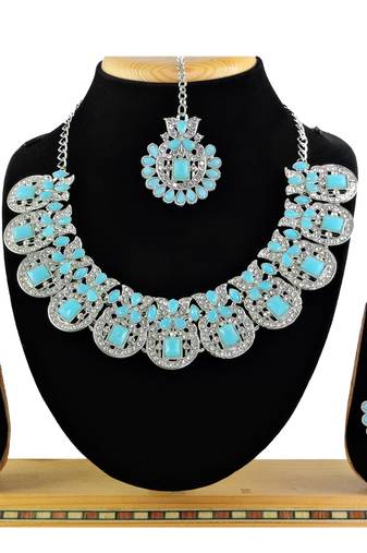 Turquoise designer function wear ad necklace set