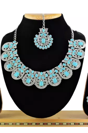 Turquoise designer function wear ad necklace set