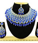 Blue designer function wear ad necklace set