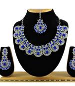 Blue designer function wear ad necklace set