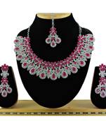 Red designer function wear ad necklace set