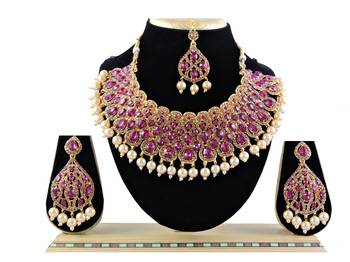 Multicolor designer function wear ad necklace set 1