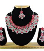 Red designer function wear ad necklace set