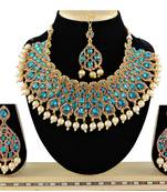 Turquoise designer function wear ad necklace set