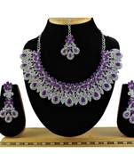 Purple designer function wear ad necklace set