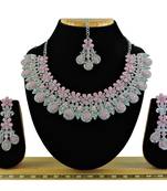 Pink designer function wear ad necklace set