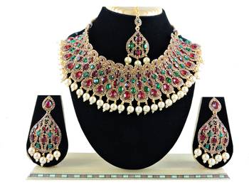 Multicolor designer function wear ad necklace set 1