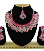 Red designer function wear ad necklace set