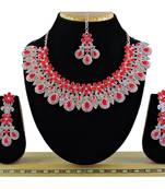 Red designer function wear ad necklace set