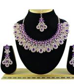 Purple designer function wear ad necklace set